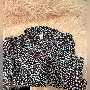 Victoria's Secret Navy Heart Print Top with Bottom